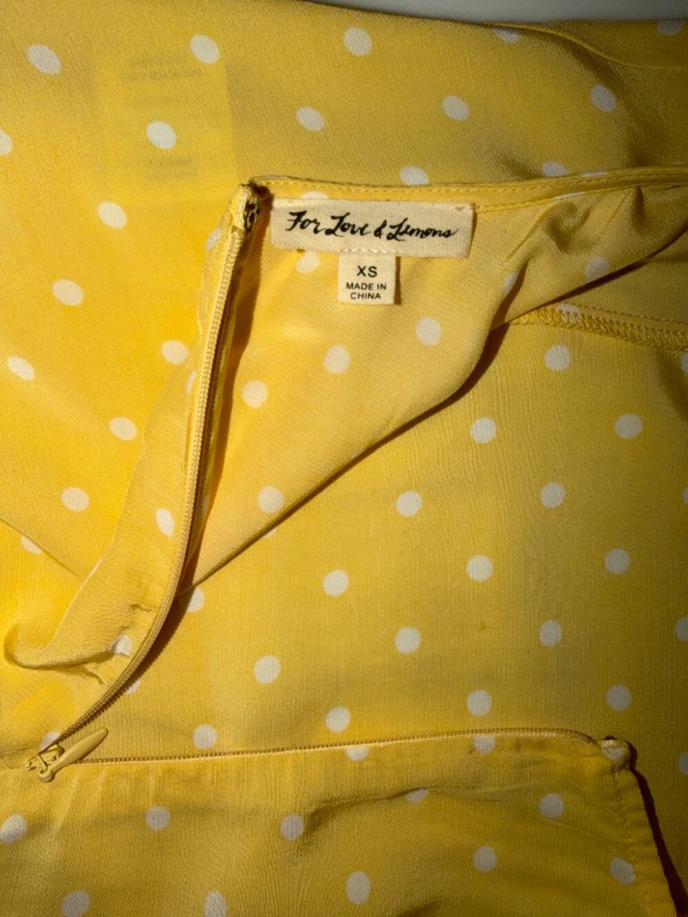 For love & Lemons - Limoncello Tiered Ruffle Yellow Polka Dot Dress - Picture 9 of 11